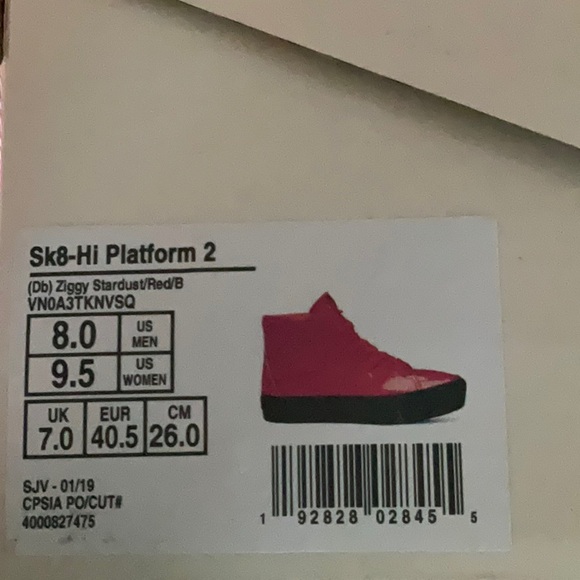 Vans x David Bowie Ziggy Stardust Sk8-Hi Platform 2s Size 9.5 - Picture 16 of 16